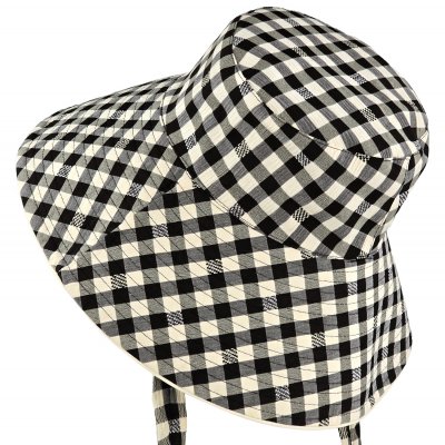 Hats - Gårda Poppy Checkered sun hat (black)