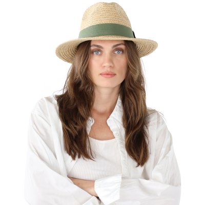 Straw Hat - Gårda Positano Fedora (nature/dark green)