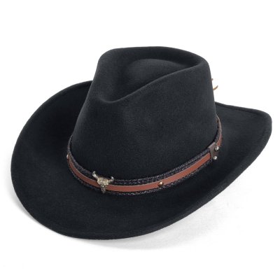 Hats - Gårda Santaquin Crushable Wool felt Western hat (black)