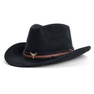 Hats - Gårda Santaquin Crushable Wool felt Western hat (black)