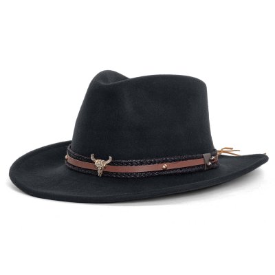 Hats - Gårda Santaquin Crushable Wool felt Western hat (black)