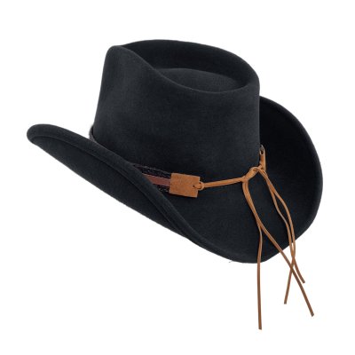 Hats - Gårda Santaquin Crushable Wool felt Western hat (black)