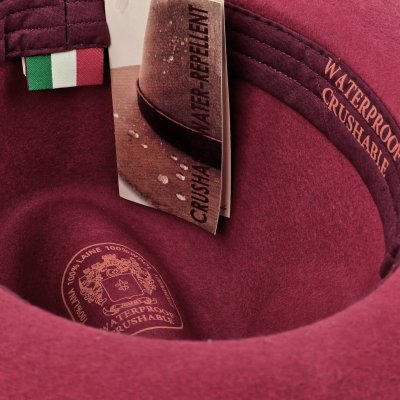 Hats - Gårda Toquerville Crushable Wool felt Western hat (red)