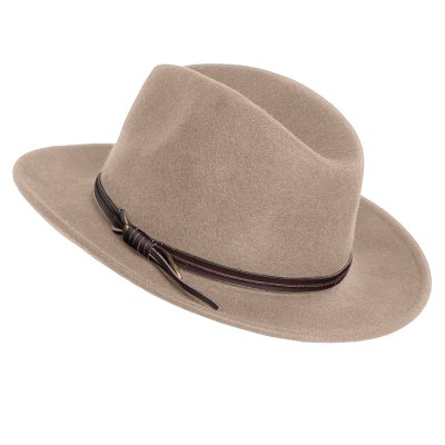 Hats - Gårda Vicenza Crushable Wool felt Fedora (beige)