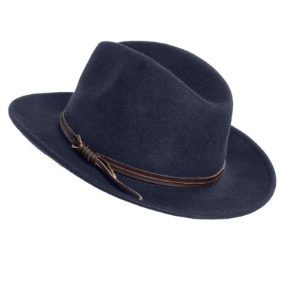 Hats - Gårda Vicenza Crushable Wool felt Fedora (blue)