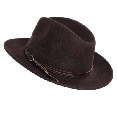 Hats - Gårda Vicenza Crushable Wool felt Fedora (brown)