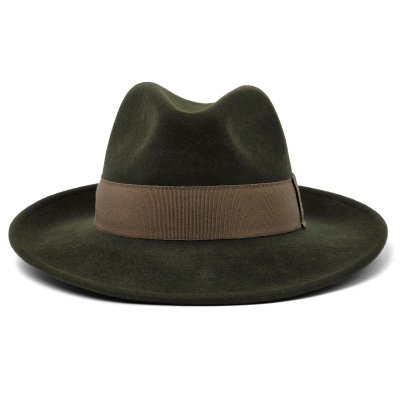 Hats - Gårda Volterra Fedora Wool Hat (army green/beige)