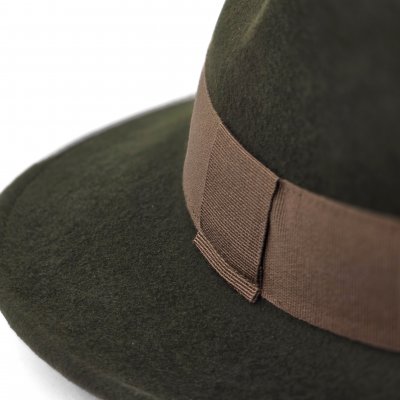 Hats - Gårda Volterra Fedora Wool Hat (army green/beige)