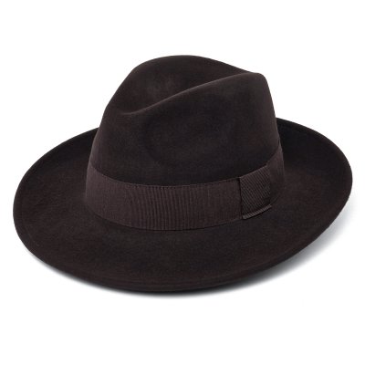 Hats - Gårda Volterra Fedora Wool Hat (dark brown)
