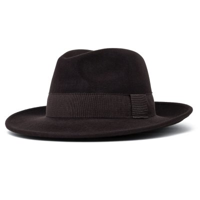 Hats - Gårda Volterra Fedora Wool Hat (dark brown)