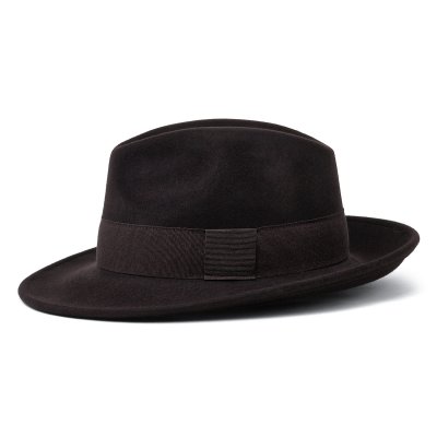Hats - Gårda Volterra Fedora Wool Hat (dark brown)