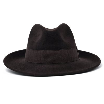 Hats - Gårda Volterra Fedora Wool Hat (dark brown)