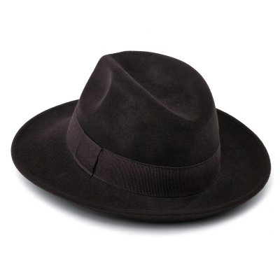 Hats - Gårda Volterra Fedora Wool Hat (dark brown)