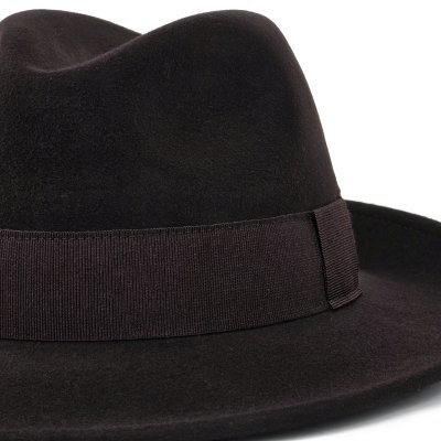 Hats - Gårda Volterra Fedora Wool Hat (dark brown)