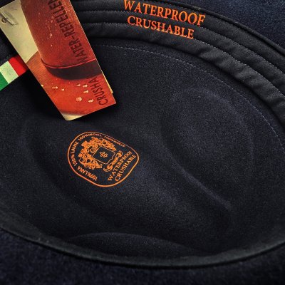 Hats - Gårda Volterra Fedora Wool Hat (navy)