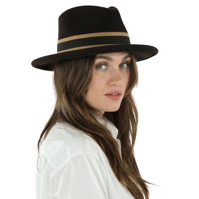 Hats - Gårda Belluno Crushable Wool felt Fedora (brown)