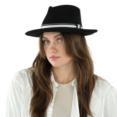 Hats - Gårda Belluno Crushable Wool felt Fedora (black)