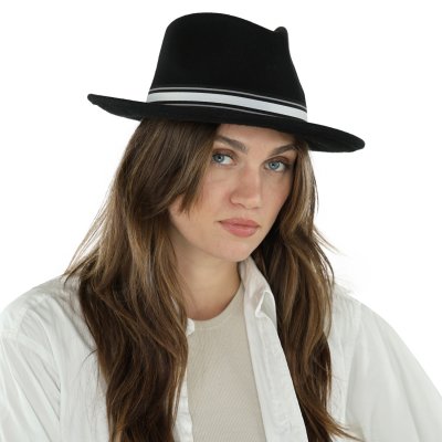 Hats - Gårda Belluno Crushable Wool felt Fedora (black)