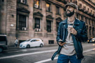 Flat cap - Gårda Venice Wool Newsboy Cap (black/white/blue)