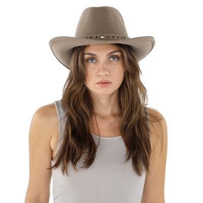 Hats - Gårda Bowmont Crushable Wool felt Western hat (greige)