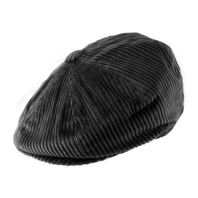 Flat cap - Jaxon Hats Corduroy Newsboy Cap (black)