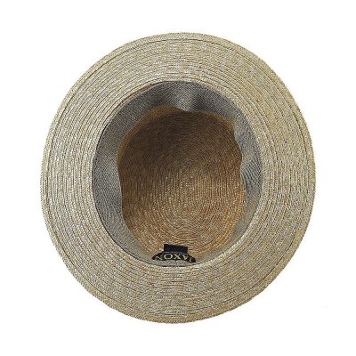 Hats - Straw Boater Hat Striped Band (natural)