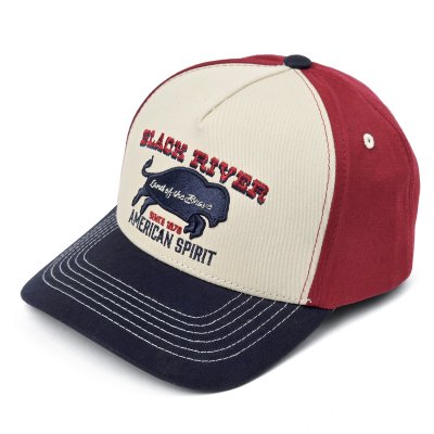 Cap - Black River Buffalo Trucker (cream/red/blue)