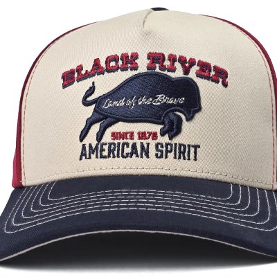 Cap - Black River Buffalo Trucker (cream/red/blue)