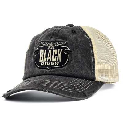 Cap - Black River Eagle Washed Trucker (black/cream)