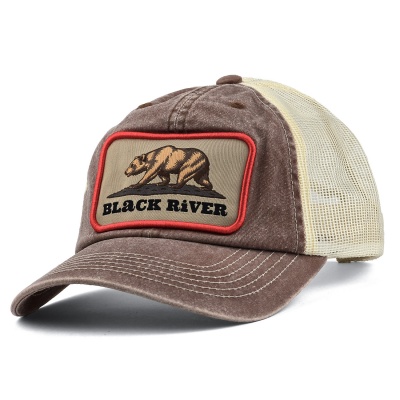 Cap - Black River Grizzly Washed Trucker (brown/cream)