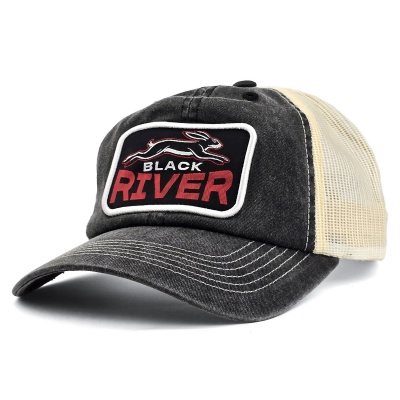Cap - Black River Hare Washed Trucker (black/cream)