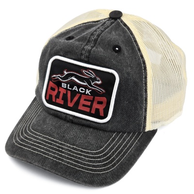 Cap - Black River Hare Washed Trucker (black/cream)