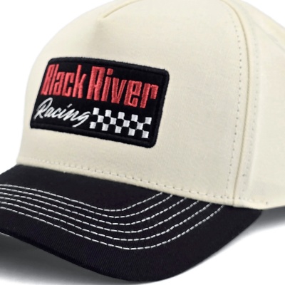 Cap - Black River Racing Cotton Snapback (off-white/black)