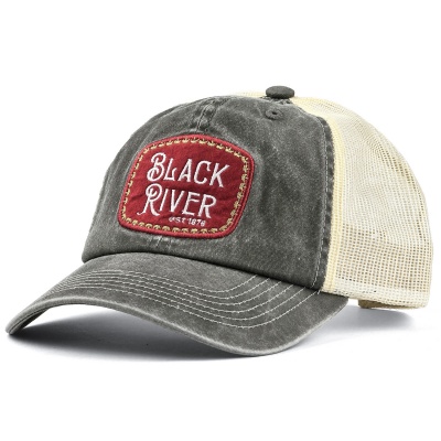 Cap - Black River Spokane Washed Trucker (olive green/cream)