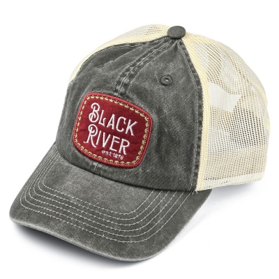 Cap - Black River Spokane Washed Trucker (olive green/cream)