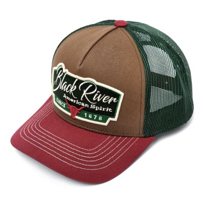 Cap - Black River Outlaw Trucker (brown/green/red)