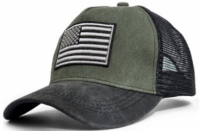 Caps - Gårda Flag Denim Trucker Cap (green/black)