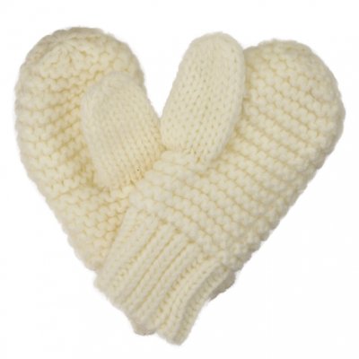 Beanie and Mittens Kids - Gårda Målilla Knitted Set (white)