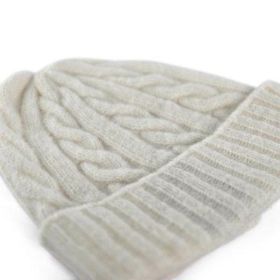 Beanies - Gårda Bad Gastein Cable Knit Wool Mix Beanie (white)