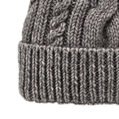 Beanies - Gårda Bormio Cable Knit Wool Mix Beanie (grey/beige)