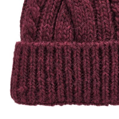 Beanies - Gårda Bormio Cable Knit Wool Mix Beanie (bordeaux)