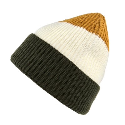 Beanies - Gårda Courchevel Merino Wool Beanie (green/off white/mustard)