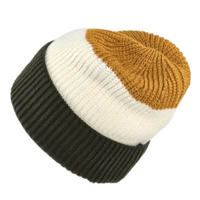Beanies - Gårda Courchevel Merino Wool Beanie (green/off white/mustard)