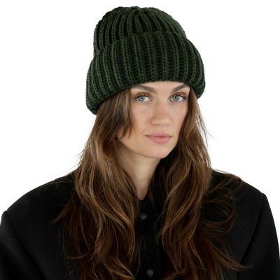Beanies - Gårda Ebene Wool Mix Beanie (dark green)