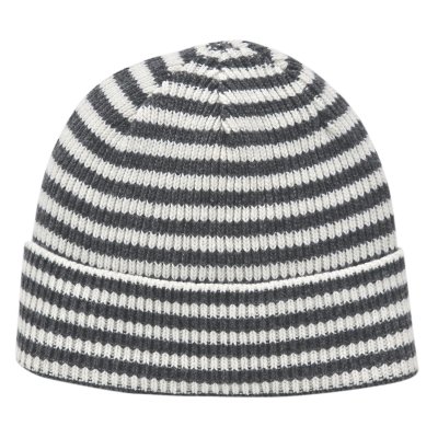 Beanies - Gårda Saint-Gervais Striped Wool Mix Beanie (dark grey/white)