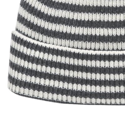 Beanies - Gårda Saint-Gervais Striped Wool Mix Beanie (dark grey/white)