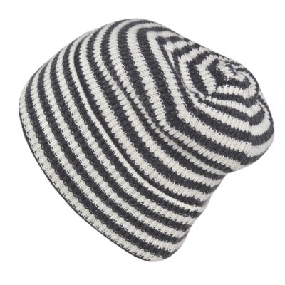 Beanies - Gårda Saint-Gervais Striped Wool Mix Beanie (dark grey/white)
