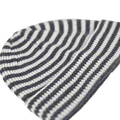 Beanies - Gårda Saint-Gervais Striped Wool Mix Beanie (dark grey/white)