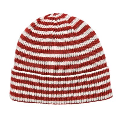 Beanies - Gårda Saint-Gervais Striped Wool Mix Beanie (red/white)