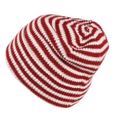 Beanies - Gårda Saint-Gervais Striped Wool Mix Beanie (red/white)